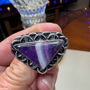 Chevron Amethyst Ring set in 925 silver